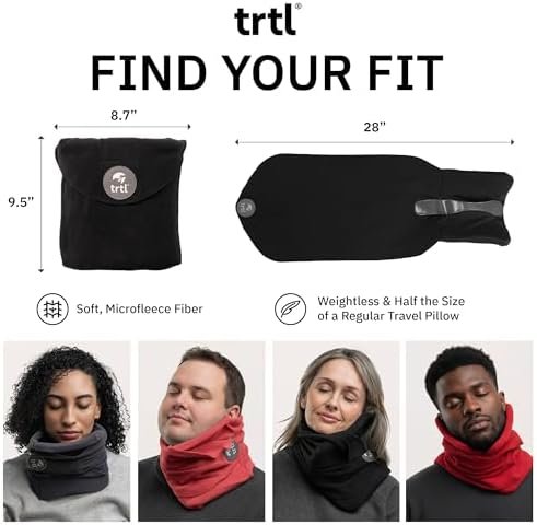 Trtl Pillow - Scientifically Proven Neck Support Travel Pillow for Airplanes - Lightweight and Machine Washable - Ergonomic Design for Traveling on Cars and Trains - Grey - Image 3