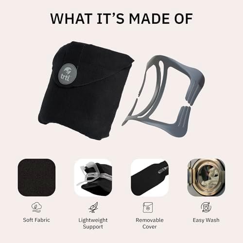 Trtl Pillow - Scientifically Proven Neck Support Travel Pillow for Airplanes - Lightweight and Machine Washable - Ergonomic Design for Traveling on Cars and Trains - Grey - Image 4