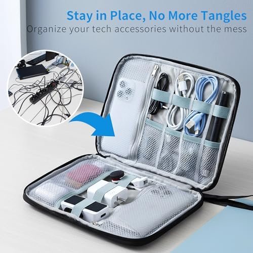 1 Pack Electronics Travel Organizer Case Tech Accessories Cord Storage Bag - Image 2