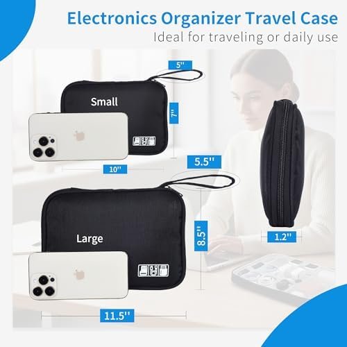 1 Pack Electronics Travel Organizer Case Tech Accessories Cord Storage Bag - Image 3