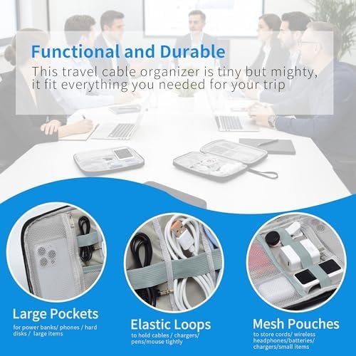 1 Pack Electronics Travel Organizer Case Tech Accessories Cord Storage Bag - Image 6