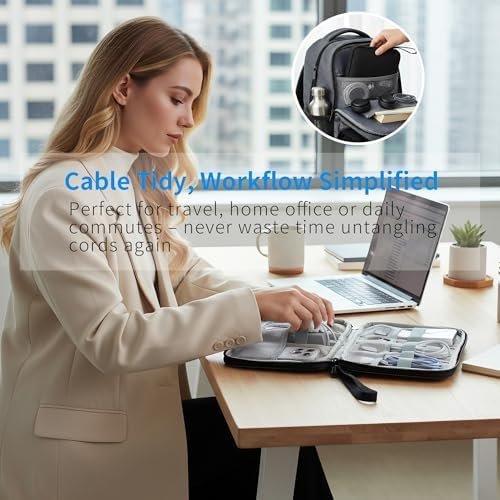 1 Pack Electronics Travel Organizer Case Tech Accessories Cord Storage Bag - Image 4