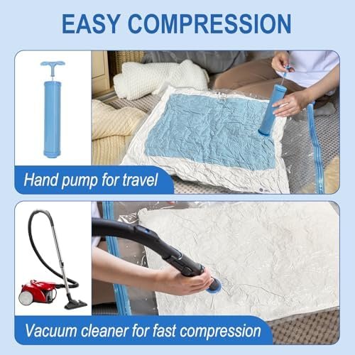 Fygrip Vacuum Storage Bags with Hand Pump, Plastic Packaging Bags, 80% Space Saver Vacuum Seal Bags for Clothing, Travel Lugggage, Blankets, Comforters, 10 Medium - Image 6
