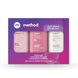 Method Body Wash and Hair Care Gift Set, Pure Peace, 3.4 oz Travel Size Bottles