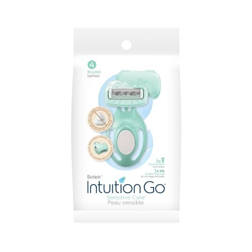 Schick Intuition Go Disposable Razor for Sensitive Skin, 1ct, Razors Sensitive Skin, Women’s Disposable Razors with Organic Aloe, Travel Razor