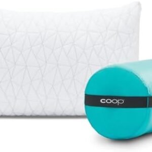Coop Home Goods Original Travel and Camping Adjustable Pillow, Small Camping Pillow with Compressible Stuff Sack, Medium-Firm Memory Foam with Lulltra Washable Cover, CertiPUR-US Certified (19x13)