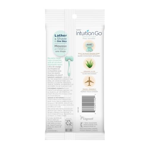 Schick Intuition Go Disposable Razor for Sensitive Skin, 1ct, Razors Sensitive Skin, Women’s Disposable Razors with Organic Aloe, Travel Razor - Image 9
