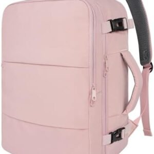 Taygeer Travel Backpack for Women, Carry On Backpack with Water Bottle Pocket & Shoe Pouch, TSA 15.6inch Laptop Mochila Flight Approved, Nurse Bag Casual Daypack for Weekender Business Hiking, Pink
