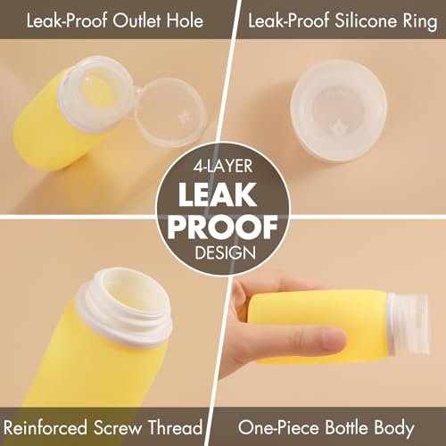 Muslish 21 Pack Leak Proof Silicone Travel Bottles Set, TSA Approved Containers for Toiletries, Travel Size Accessories and Shampoo Conditioner Bottles with Toiletry Bag (BPA Free) - Image 3