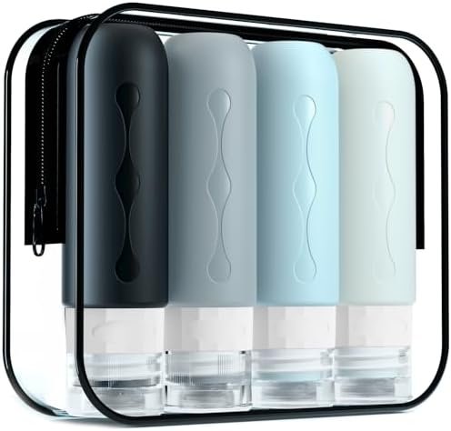 Gemice Travel Bottles for Toiletries, Tsa Approved, Travel Size Containers, BPA Free Leak Proof Tubs Refillable Liquid Accessories for Cometic Shampoo and Lotion Soap