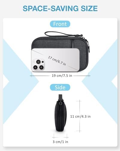 BAGSMART Cord Organizer Travel Cable Organizer Bag Tech Electronic Organizer Travel Case, Travel Essentials for Charger, Cable, Phone, Flash drive, Single Layer - Black - Image 3