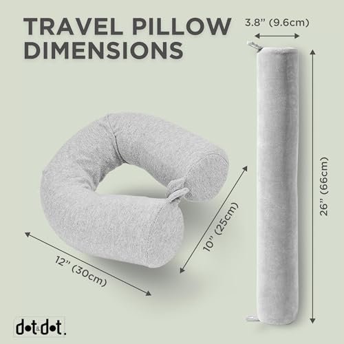 Dot&Dot Twist Memory Foam Travel Pillow, Bendable Neck Pillow for Airplane, Car and Home, 26-Inch Adjustable Roll with Washable Cotton Cover, Gray - Image 7