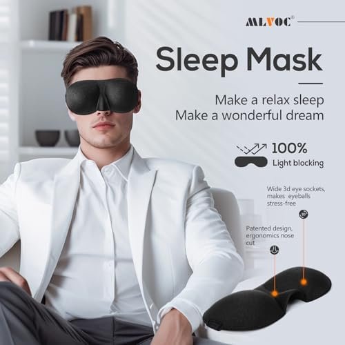 MLVOC Neck Pillow for Traveling, Upgraded 100% Pure Memory Foam Travel Neck Pillow for Airplane Flight Sleep, Breathable & Machine Washable Cover, Travel Kit with 3D Eye Mask, Earplugs & Bag, Black - Image 8