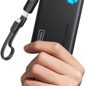INIU 45W Fast Charging Portable Charger, 40% Smaller 10000mAh with Detachable Cable, Flight-Safe Travel Power Bank, USB C External Phone Battery Pack for iPhone 17 16 Pro iPad Samsung S26 Google etc