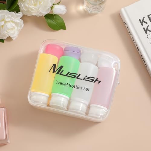 Muslish 21 Pack Leak Proof Silicone Travel Bottles Set, TSA Approved Containers for Toiletries, Travel Size Accessories and Shampoo Conditioner Bottles with Toiletry Bag (BPA Free) - Image 6