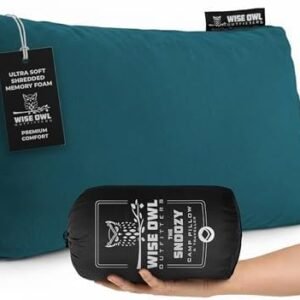 Wise Owl Outfitters Camping Pillow – Memory Foam Travel Pillow for Airplane Sleeping, Hiking, Backpacking & Outdoor Use - Small & Portable for Adults, Car, Camp & Tent