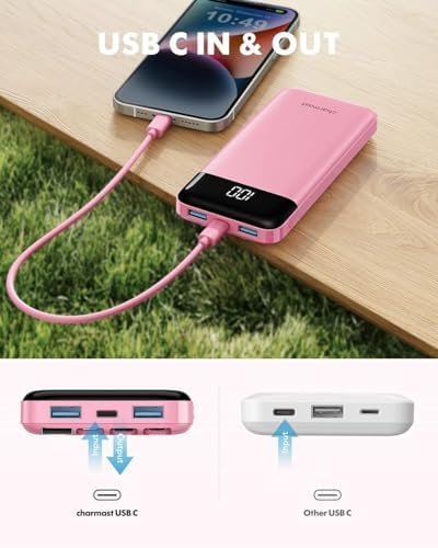 charmast 10000mAh Portable Charger,Built-in 4 Cables,6 Outputs/3 Inputs,3A Fast Charging,Compatible with iPhone,iPad,Samsung,Pixel,LG - Image 8