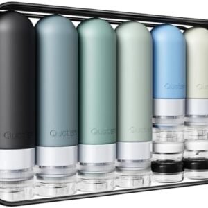 20 Pack Travel Bottles for Toiletries, Original Patented, TSA Approved Travel Size Containers, Leak Proof Silicone Shampoo and Conditioner Bottles Women & Men, Airplane Cruise Essentials, Black
