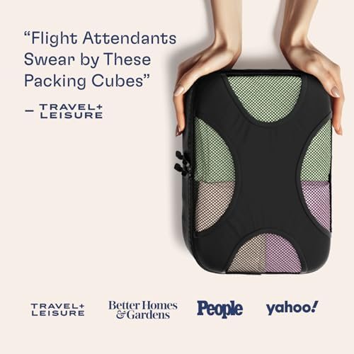 Shacke 5 Set Packing Cubes for Travel – Luggage Organizer & Suitcase Bags with Laundry Bag, Carry On Packing Organizer, Travel Accessories for Women Men (Pure Black) - Image 3