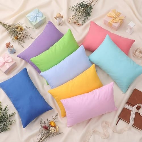 Kigley 20 Pack Mini Pillows for Daycare 9.1 x 13.8'' Small Travel Pillow Bulk Soft Breathable Cotton Pillow for Nap Travel Pet Neck Lumbar Purse Insert(Dopamine) - Image 7