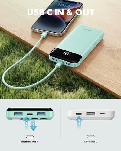 charmast 10000mAh Portable Charger,Built-in 4 Cables,6 Outputs/3 Inputs,3A Fast Charging,Compatible with iPhone,iPad,Samsung,Pixel,LG - Image 8