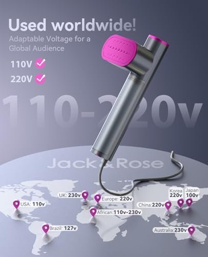 Jack & Rose Travel Steamer for Clothes,100-220V Portable Iron,15s Heat Up,Steamer & Iron 2 In 1, Travel Size,Large Ceramic Heat Panel,for Global and Europe - Image 2