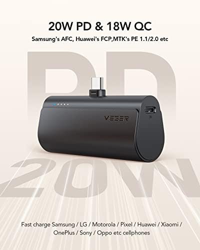 VEGER 2 Packs of Small USB C Portable Chargers, 5000mAh Power Bank Fast Charge Travel Essentials Battery Pack Compatible for iPhone 17/Air/17 Pro/17 Pro Max, Samsung Galaxy S25/S24/Android - Image 4