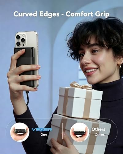 VEGER 22.5W Fast Charging Portable Charger, Slim 10000mAh Power Bank with Built-in Cables, Small USB C Battery Pack for iPhone iPad Samsung Galaxy Pixel LG Moto, Flight Safe, Travel Essential, Black - Image 9