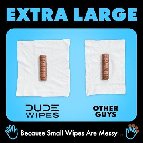 DUDE Wipes Unscented Travel Wipes - 1 pack (18 Count) - Extra-Large Adult Flushable Wipes for Sensitive Skin - Infused with Vitamin E and Aloe - Septic and Sewer Safe - Image 6