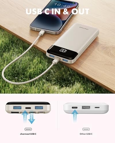 charmast 10000mAh Portable Charger,Built-in 4 Cables,6 Outputs/3 Inputs,3A Fast Charging,Compatible with iPhone,iPad,Samsung,Pixel,LG - Image 8
