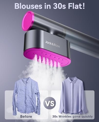 Jack & Rose Travel Steamer for Clothes,100-220V Portable Iron,15s Heat Up,Steamer & Iron 2 In 1, Travel Size,Large Ceramic Heat Panel,for Global and Europe - Image 4