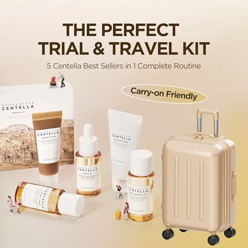 SKIN1004 Centella Travel Kit, Korean Skin Care Set with Toner, Moisturiser, Serum, Cleansing Oil & Cleanser, Travel Size Set with Madagascar Centella, Sensitive Skin, Perfect for Travel Beauty & Gifts - Image 7