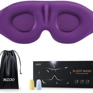 MZOO Luxury Sleep Eye Mask for Side Sleeper Men Women, Zero Eye Pressure 3D Sleeping Mask, Light Blocking Patented Design Night Blindfold, Soft Eye Shade Cover for Travel, Purple