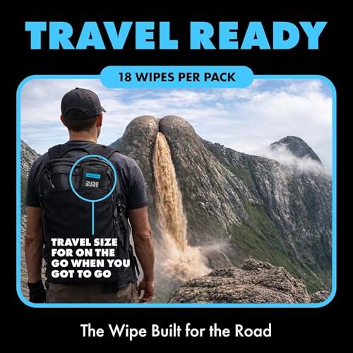 DUDE Wipes Unscented Travel Wipes - 1 pack (18 Count) - Extra-Large Adult Flushable Wipes for Sensitive Skin - Infused with Vitamin E and Aloe - Septic and Sewer Safe - Image 2