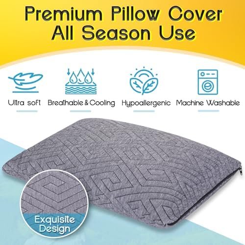 1 MIDDLE ONE Travel Pillow for Sleeping Camping, Memory Foam Small Pillow with Breathable Cover for Backpacking, Airplane, Car (15.5 X 12 Inch) - Image 4