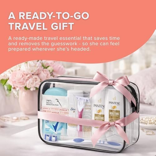 15-Piece Women’s Travel Toiletry Kit – Premium Brand-Name Shampoo, Conditioner, Body Wash, Deodorant & Toothpaste, TSA Approved Travel Size Set with Clear Bag - Image 8