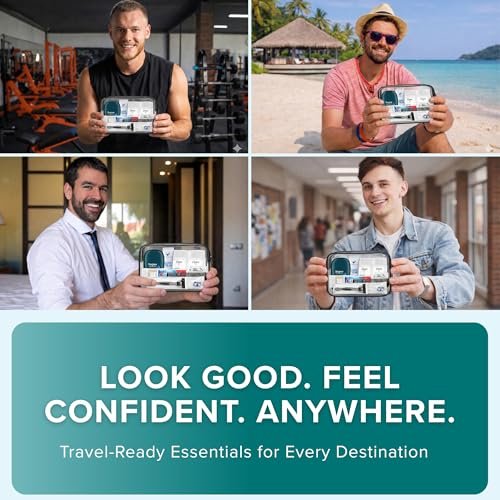 TrekTote 12-Piece Men’s Travel Toiletry Kit – Premium Brand-Name Shampoo, Conditioner, Body Wash, Shaving Cream & Deodorant, TSA Approved Travel Size Set with Clear Bag - Image 6