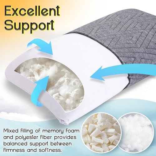 1 MIDDLE ONE Travel Pillow for Sleeping Camping, Memory Foam Small Pillow with Breathable Cover for Backpacking, Airplane, Car (15.5 X 12 Inch) - Image 3