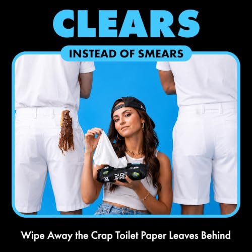 DUDE Wipes Unscented Travel Wipes - 1 pack (18 Count) - Extra-Large Adult Flushable Wipes for Sensitive Skin - Infused with Vitamin E and Aloe - Septic and Sewer Safe - Image 7