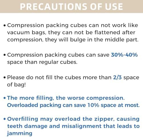 BAGAIL 4 Set/6 Set/8 Set Compression Packing Cubes Travel Accessories Expandable Packing Organizers (Half Mesh, 6-Black) - Image 8
