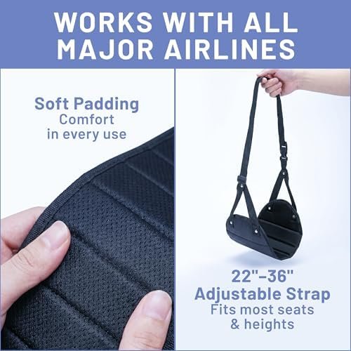 BASIC CONCEPTS Airplane Foot Hammock for Plane Travel Essentials - Airplane Travel Essentials, Long Flight Foot Rest - Plane Gadgets - Image 7