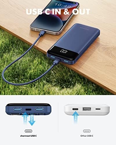 charmast 10000mAh Portable Charger,Built-in 4 Cables,6 Outputs/3 Inputs,3A Fast Charging,Compatible with iPhone,iPad,Samsung,Pixel,LG - Image 8