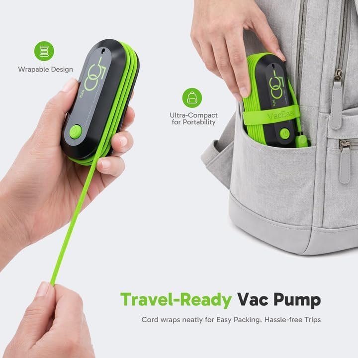 Vacbird Travel Vacuum Bags with USB Electric Pump, 12 Pack Vacuum Bags for Travel, Compression Vacuum Packing Bags for Luggage & Suitcase, Space Saving Travel Bags for Clothes and Clothing,Carry-On - Image 4