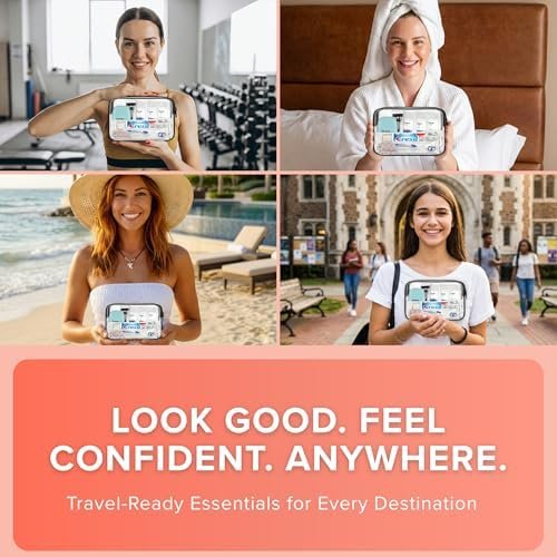 12 Piece Women’s Travel Essentials with Clear Toiletry Bag for Women, Airplane Essentials, Travel Shampoo and Conditioner, Vacation Essentials - Image 6
