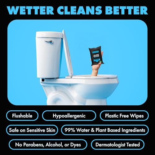 DUDE Wipes Unscented Travel Wipes - 1 pack (18 Count) - Extra-Large Adult Flushable Wipes for Sensitive Skin - Infused with Vitamin E and Aloe - Septic and Sewer Safe - Image 3