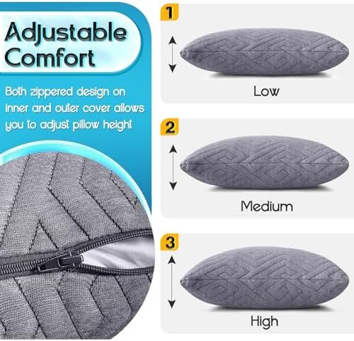 1 MIDDLE ONE Travel Pillow for Sleeping Camping, Memory Foam Small Pillow with Breathable Cover for Backpacking, Airplane, Car (15.5 X 12 Inch) - Image 8
