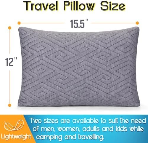 1 MIDDLE ONE Travel Pillow for Sleeping Camping, Memory Foam Small Pillow with Breathable Cover for Backpacking, Airplane, Car (15.5 X 12 Inch) - Image 2